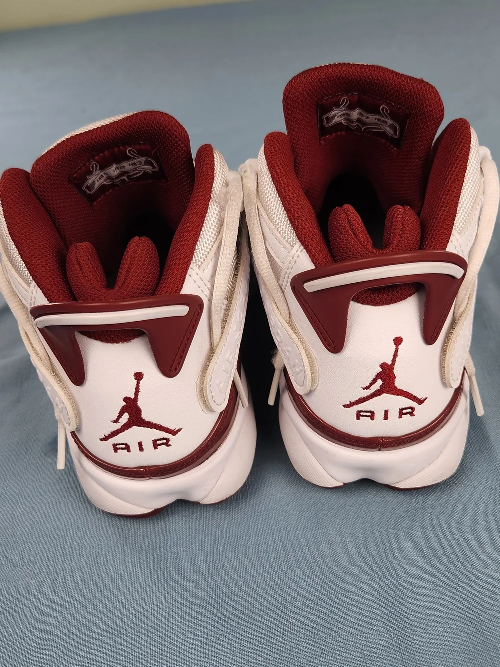 Jordan 6 Rings White Burgundy Basketball Sneakers Mens 7.5 Womens 9